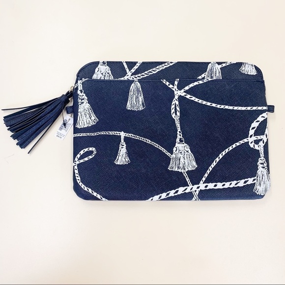 New Chico’s Printed Tassel Padded Tech Case IPad Tablet Holder Nautical Giftable - Picture 1 of 9